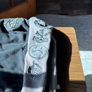 Trendy Black and Gray Kids Jean Jacket